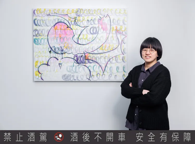 參與2023年格蘭菲迪藝術家駐村計畫的藝術家蕭筑方將Angel's Share概念轉換成畫作《Tears Share》。業者提供