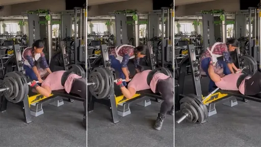 影片|舉重選手「165kg槓鈴壓頸」掙扎25秒 嬌小老婆成生死關鍵