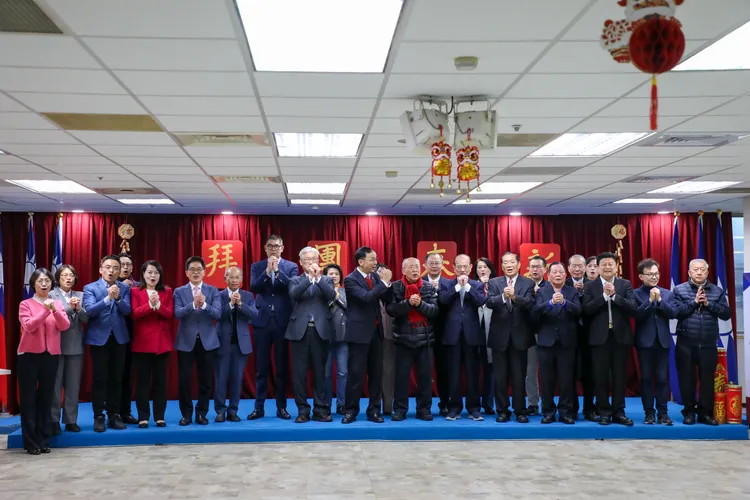 國民黨主席朱立倫今日出席國民黨新春團拜。國民黨提供