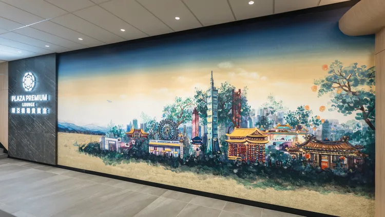 貴賓室內欣賞到台灣藝術家吳逸萱的作品。環亞機場貴賓室提供