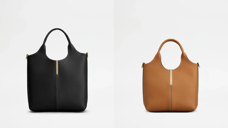 TOD'S Barretta黑色中型手提斜背包（左）5萬4900元、棕色手提斜背包（右）4萬5500元。品牌提供
