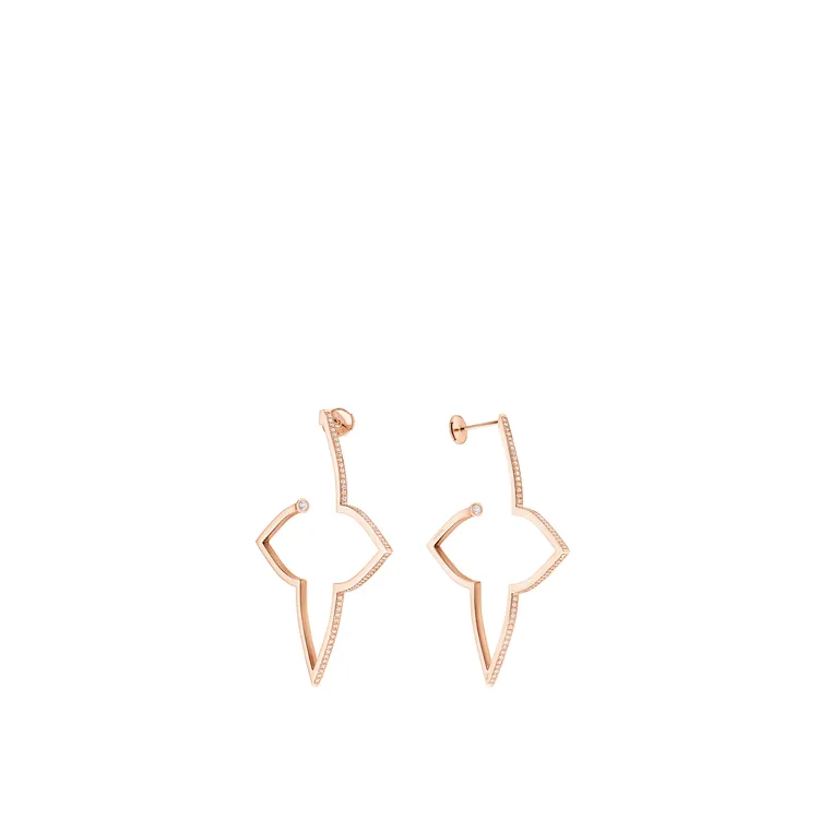 LV Ombre Blossom XL環狀耳環配玫瑰K金及鑽石，35萬3000元。品牌提供