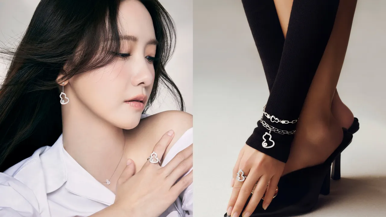 Qeelin代言人潤娥配戴全新Wulu Pearl珠寶系列。品牌提供