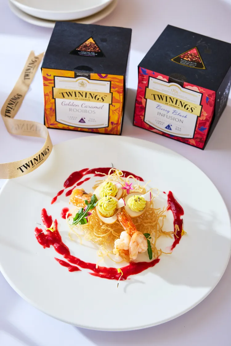 前菜春巢和鳴進行曲以胭脂莓果茶調製而成的紅莓醬。業者提供