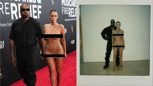 肯爺辣妻登葛萊美紅毯嚇壞現場 大衣一脫「3點全露」遭趕出場