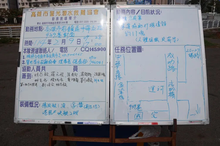 警方請高雄市警光潛水救難協會協助打撈，但尚無所獲。凃建豐攝
