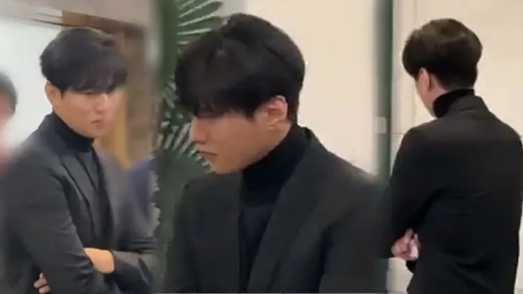 元斌表情嚴肅。翻攝韓聯社電視新聞