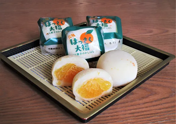 「The廣島品牌」認證的「元祖八朔橘大福」。廣島縣觀光聯盟台灣辦事處提供