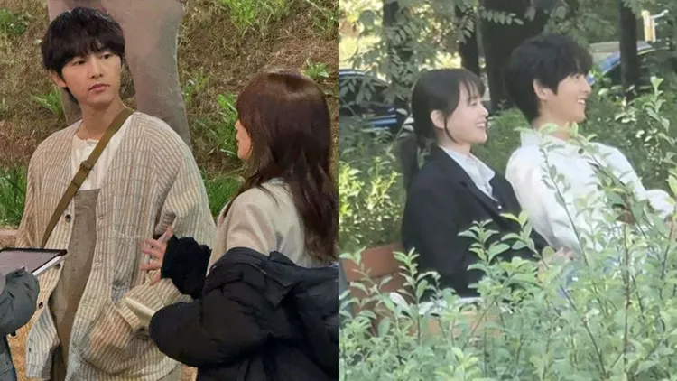 宋仲基、千玗嬉被捕捉到在拍攝《MY YOUTH》。翻攝IG