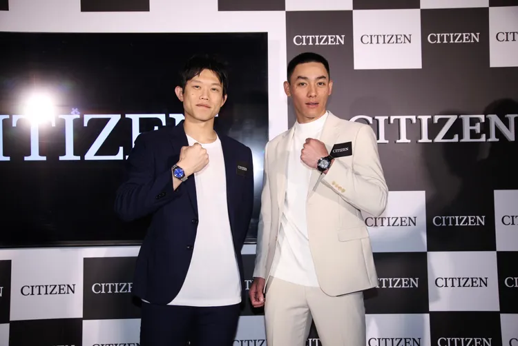 陳冠宇（左）與陳晨威（右）今日帥氣出席CITIZEN活動。彭欣偉攝