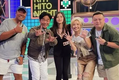 Sean（左）與陳老師（右）來台時，曾去看節目錄影，與吳宗憲、Lulu合照。翻攝陳老師IG