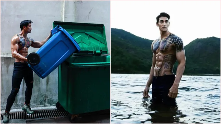 白英一身刺青與結實肌肉讓他在全球爆紅，更曾被選為全球最帥男子。翻攝自白英臉書