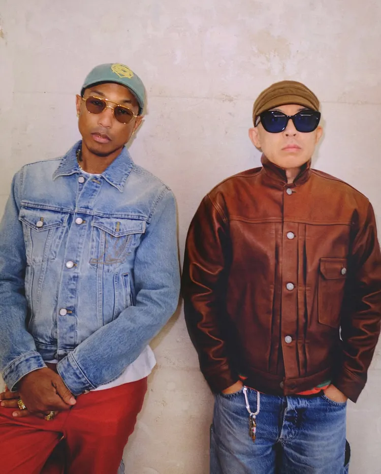 NIGO（右）和LV創意總監Pharrell Williams是多年摯友，LV最新2025秋冬男裝就是由2人合作策劃。翻攝nigo IG