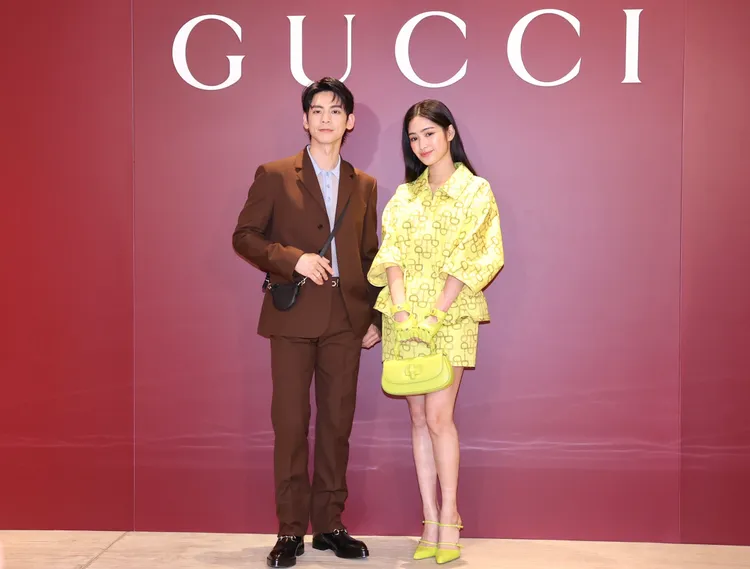 林柏宏（左）與雷嘉汭今日一同出席GUCCI 2025春夏發表活動。莊宗達攝