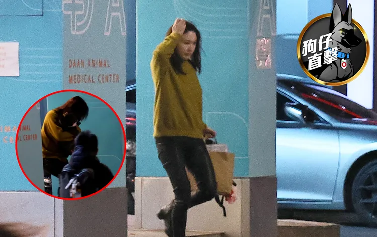 蔡依珊抱愛犬到動物醫院掛病號。特勤中心攝