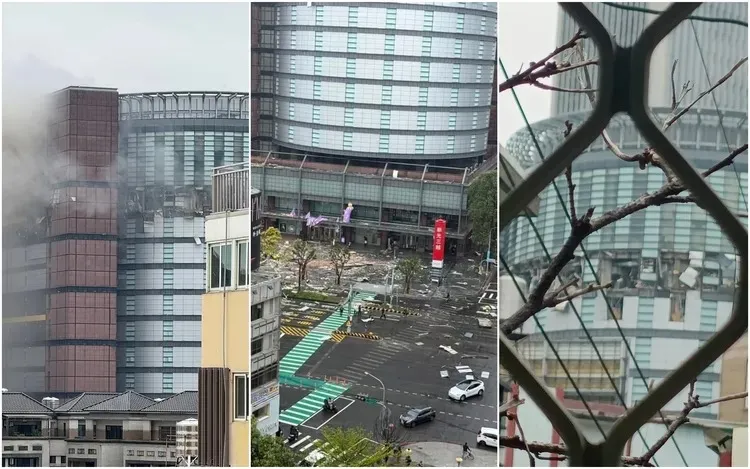 台中新光三越早上傳出氣爆。民眾提供