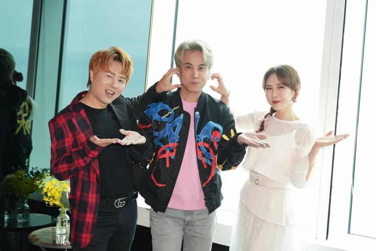 江志豐今出席旗下歌手吳申梅x陳孟賢 《愛的感覺》發片記者會。彭欣偉攝