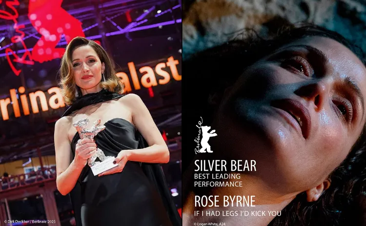蘿絲伯恩喜獲最佳主角銀熊獎。翻攝柏林影展IG