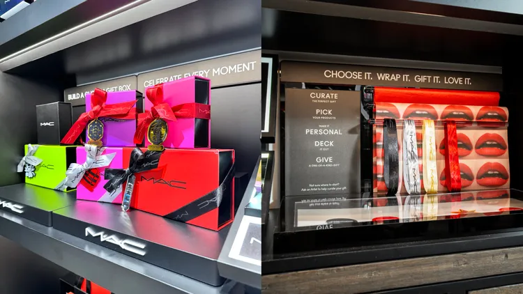 M·A·C禮物盒與禮物緞帶。張家玲攝、品牌提供