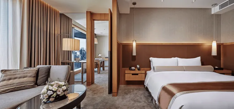 李方艾美酒店98平方米的千禧套房。台中日月千禧酒店提供