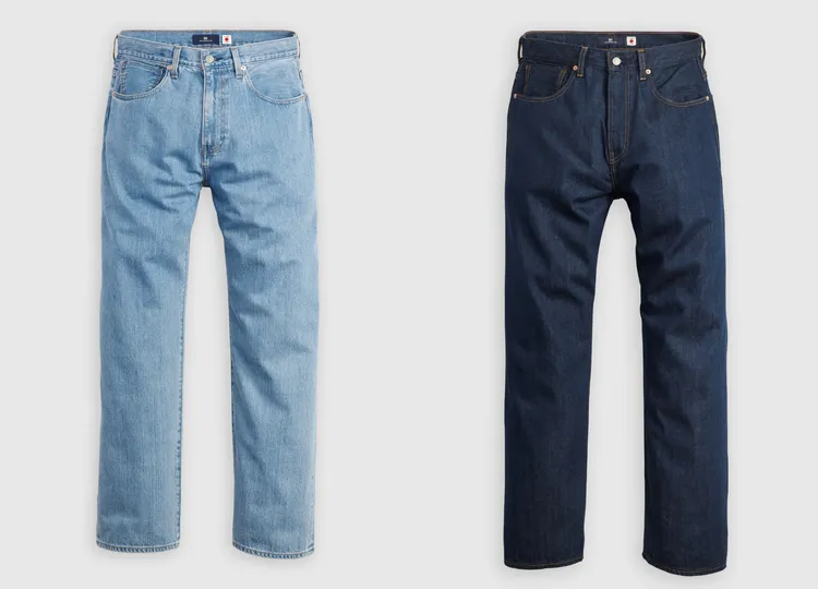 Levi’s Blue Tab MARKER寬管湛藍丹寧褲（左）、MARKER寬管深藍丹寧褲（右），各7690元。品牌提供