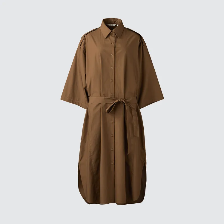 女裝棉質寬版襯衫式洋裝，1290元。品牌提供