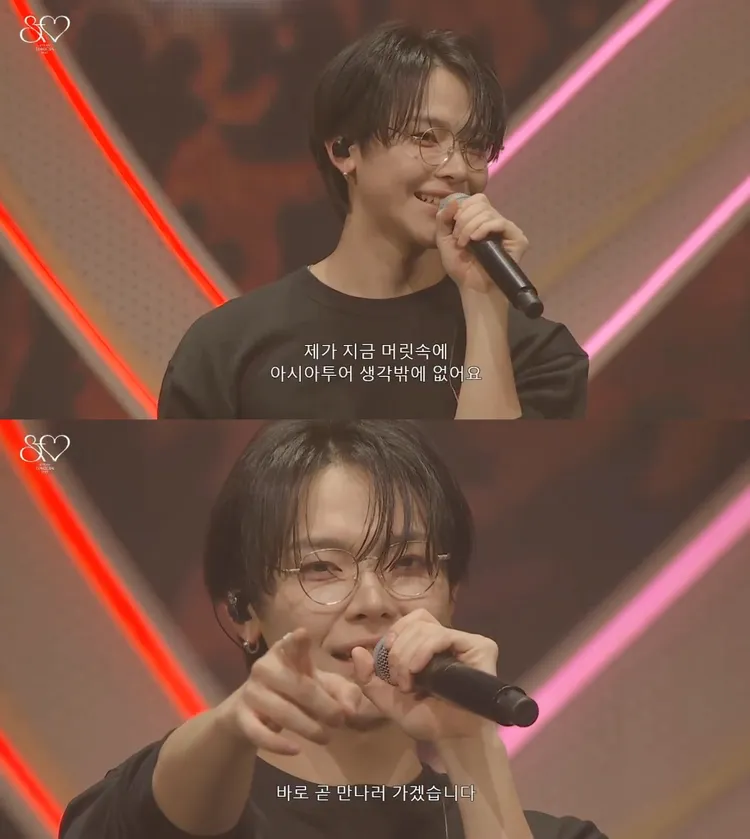 王奕翔昨晚演出最後，以中文喊話「等著LUNÉ（粉絲名稱），我們很快就去找你們了」。翻攝X（推特）