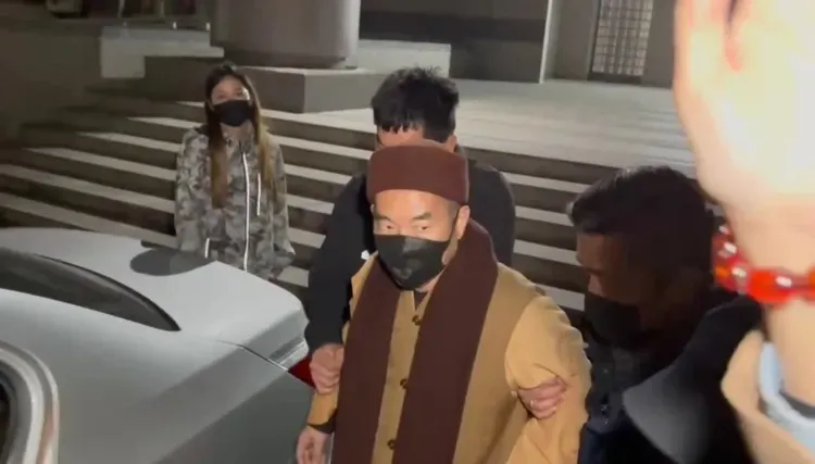 通法寺住持釋煌智100萬元交保。民眾提供