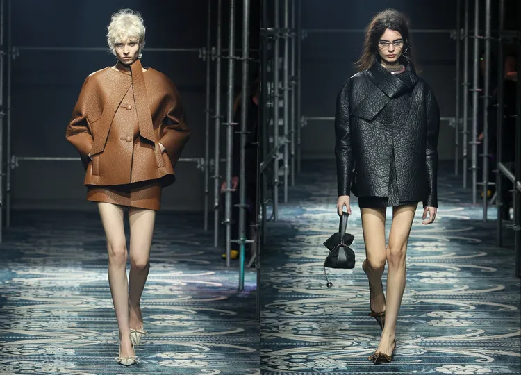 PRADA運用非典型材料打造出夾克、短裙等單品。品牌提供
