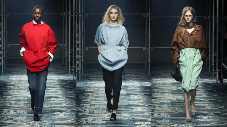 PRADA 2025秋冬女裝系列將傳統服裝元素進行拆解、重組。品牌提供