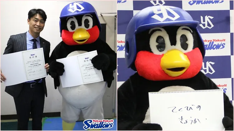 燕九郎搞笑受到歡迎，去年出道30年跟球隊續約。翻攝自養樂多燕子IG