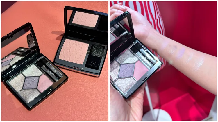 經典五色眼影#936丁香花園（左）2700元、超完美亮姸腮紅#271緹花限量版（右）2000元。張家玲攝