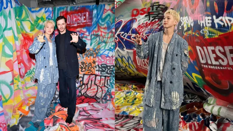 Hoshi（左圖左、右圖）與創意總監Glenn Martens合影。翻攝Hoshi IG