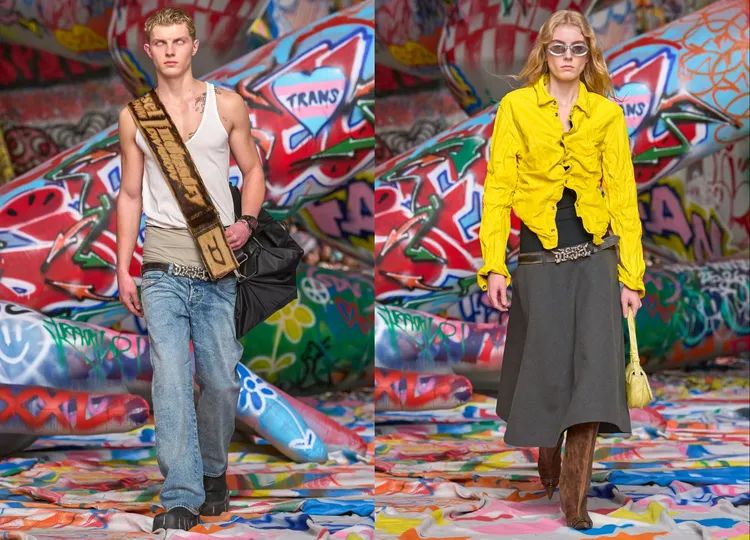 將極致低腰設計內置彈力腰頭。品牌提供