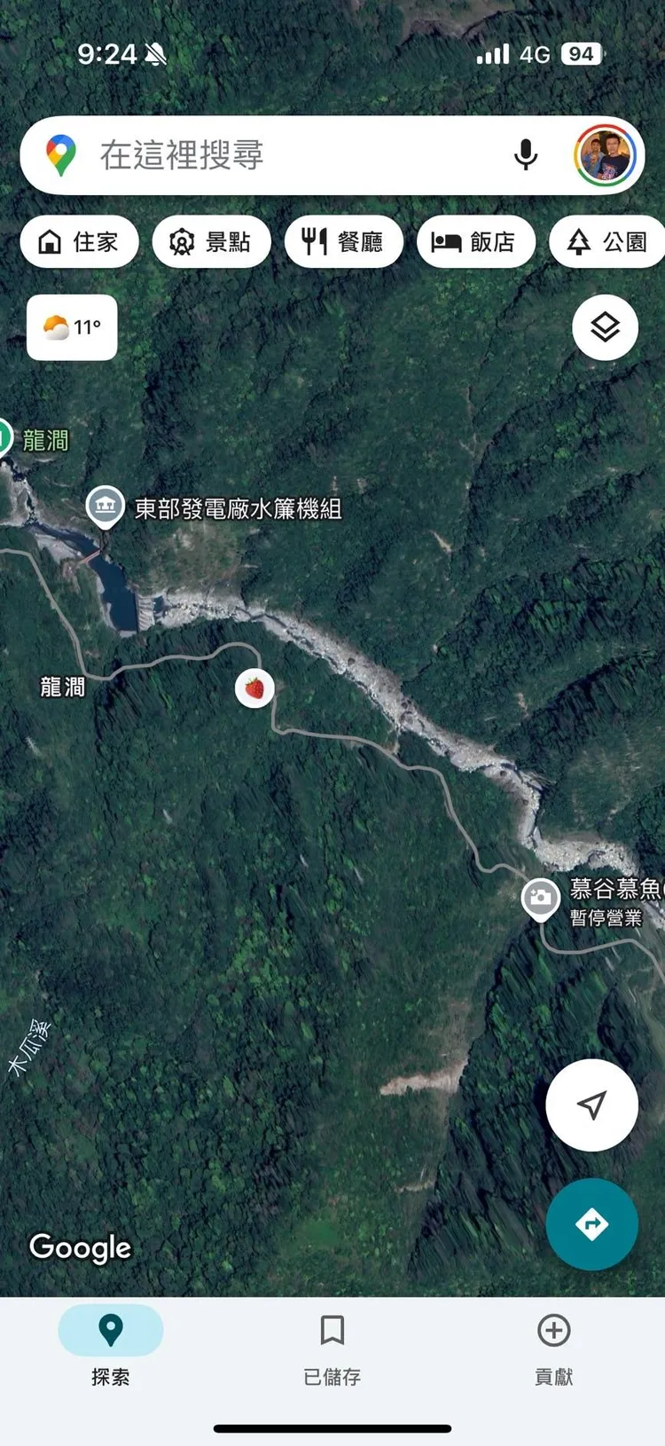 失蹤楊男被載至秀林山區棄屍位置圖。警方提供