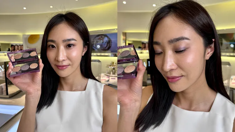 Model示範春遇舞蝶限量三色眼彩盤#Nymph。張家玲攝