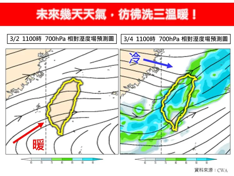 氣象專家林得恩表示，未來幾天天氣，準備要洗三溫暖了。翻攝「林老師氣象站」臉書粉專