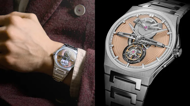 Czapek Antarctique Tourbillon腕錶，40.5mm，精鋼錶殼，Singularité錶盤，一體式精鋼錶帶（附贈一條小牛皮或橡膠錶帶），Czapek自製Calibre 9陀飛輪機芯，動力儲存72小時，防水深度50米，263萬元。品牌提供