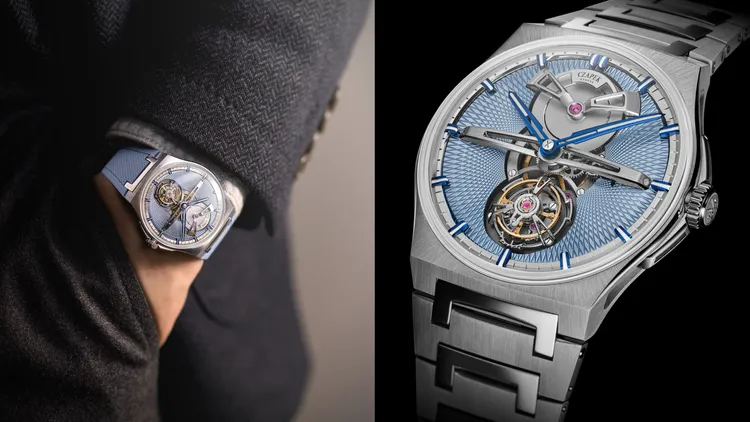 Czapek Antarctique Tourbillon腕錶，40.5mm，精鋼錶殼，Singularité錶盤，一體式精鋼錶帶（附贈一條小牛皮或橡膠錶帶），Czapek自製Calibre 9陀飛輪機芯，動力儲存72小時，防水深度50米，263萬元。品牌提供