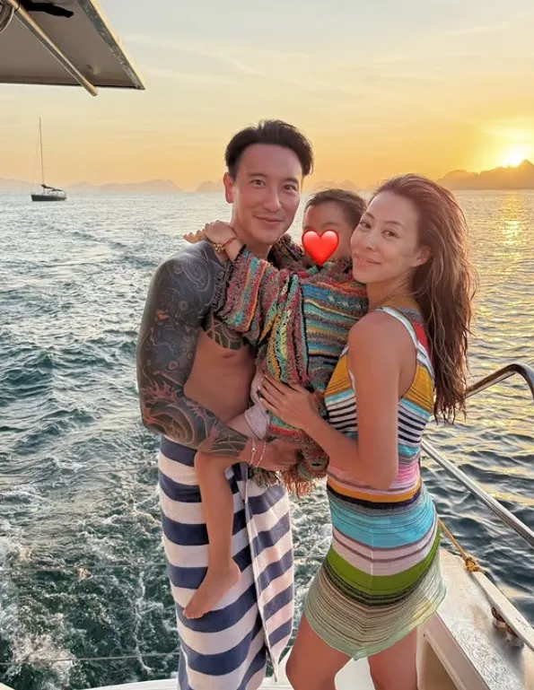 王陽明帶著老婆、女兒重回10年前定情地。翻攝蔡詩芸IG