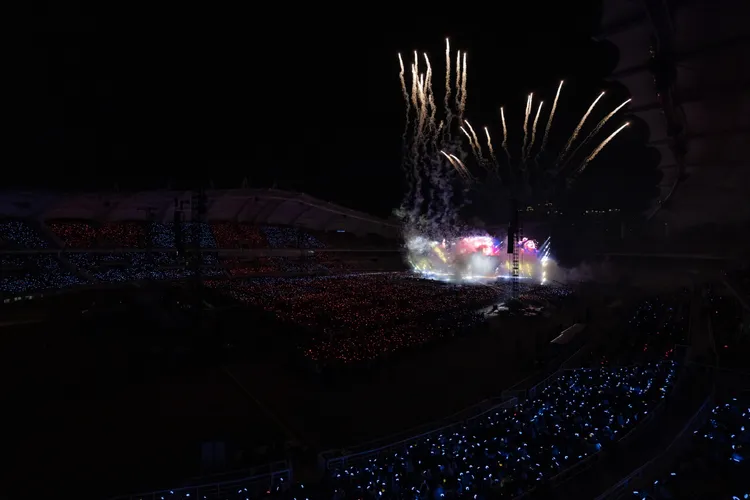 演出最後施放煙火。Galaxy Corporation提供
