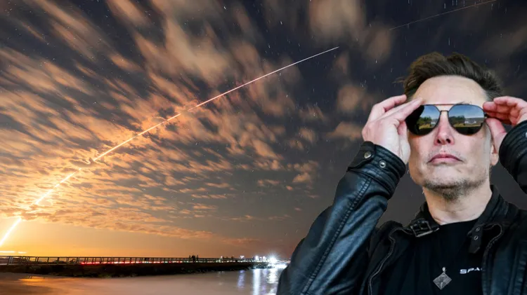 科學家表示，這個藍白色漩渦光雲跟馬斯克的SpaceX火箭有關。合成畫面。美聯社