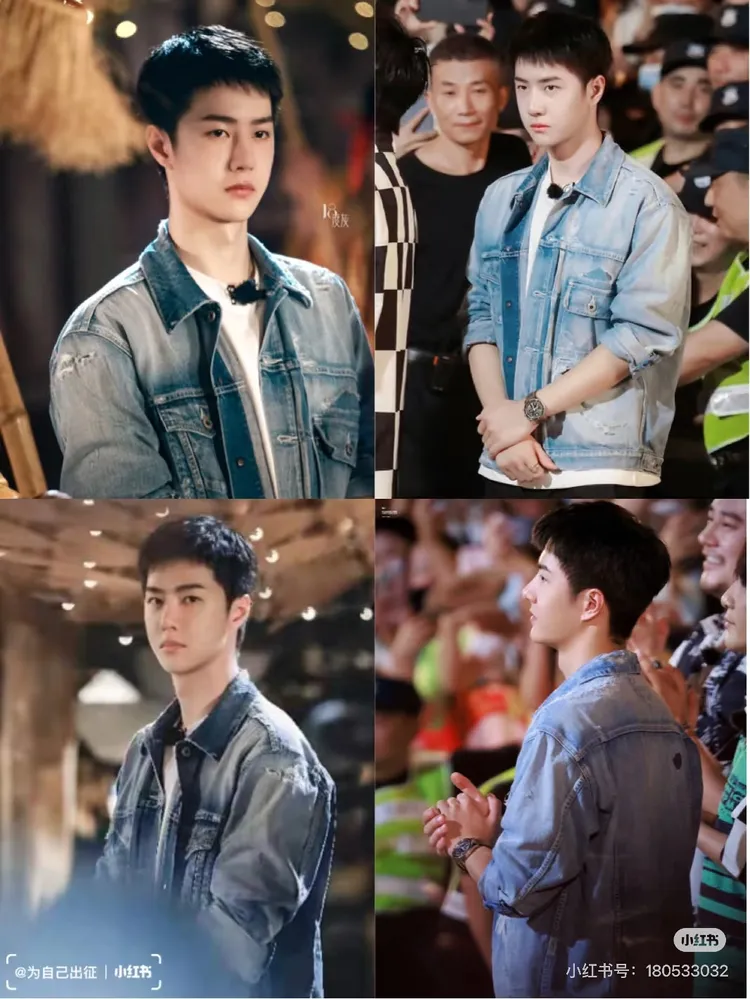 王一博過往在錄製綜藝時身穿FDMTL丹寧夾克。翻攝小紅書