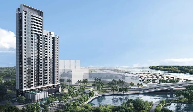 金城段案建築外觀為新加坡Aedas設計，公設、室內設計、地景藝術及1-2樓基座建築為橙田建築室研所羅耕甫操刀。泰嘉開發提供