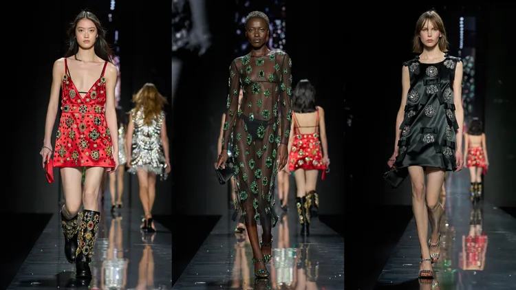 Dolce & Gabbana 2025秋冬女裝系列運用水晶裝飾點綴。品牌提供