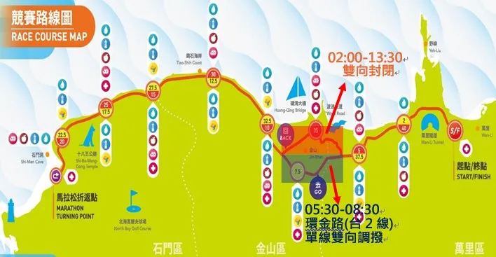 全馬競賽路線圖。交通局提供
