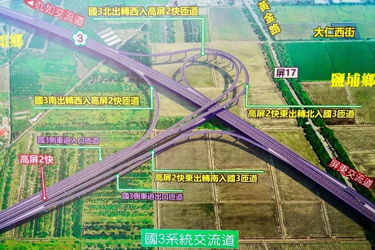 高屏二快終點站落在海豐農場周邊。屏東縣政府提供