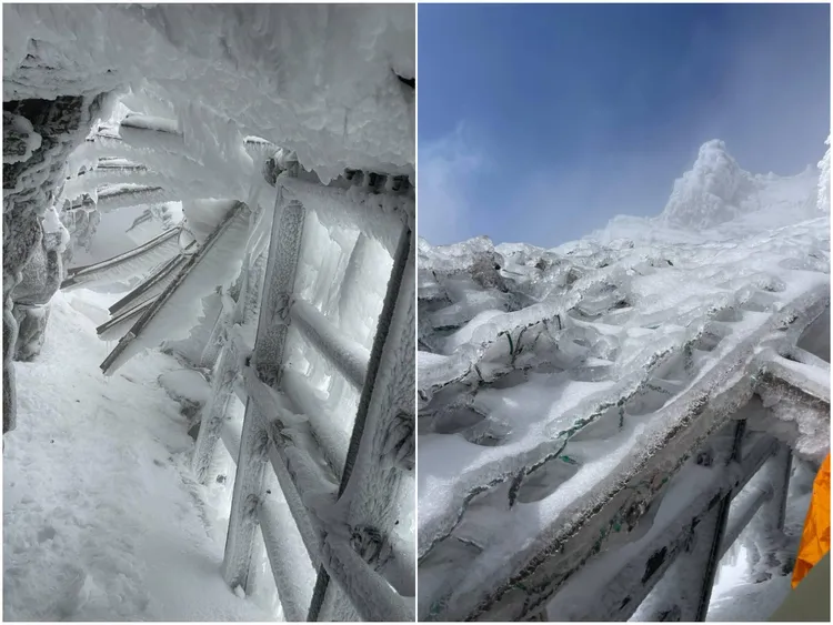 玉山連日積雪。翻攝《玉山國家公園》臉書