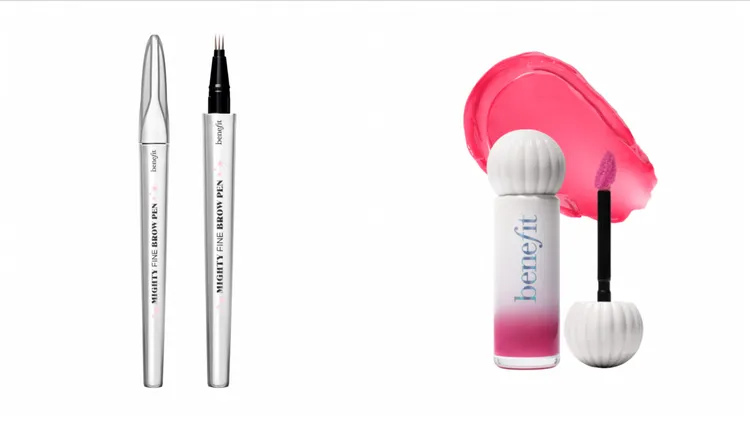 根根持久液態眉筆（左）1120元、一濺鍾情唇采露#7水果百匯（右）960元。品牌提供
