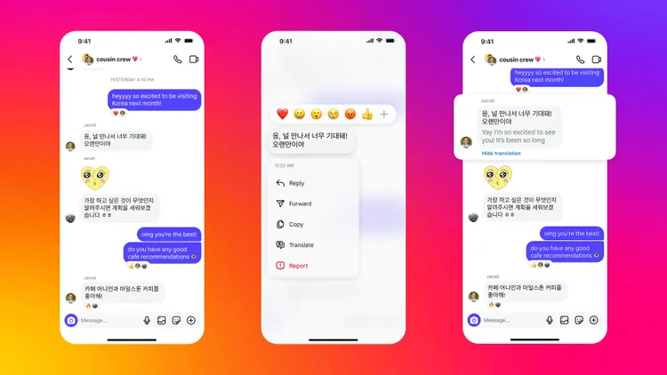 有語言隔閡也能交流！訊息翻譯輔助陌生外語對話。Instagram提供